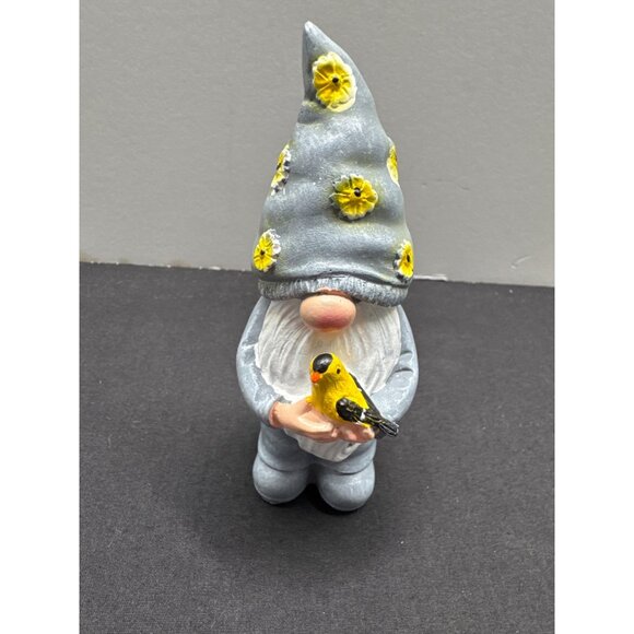 Set Of 3 Decorative Gnome Figurines With Flower Accents & Accessories - Picture 3 of 7